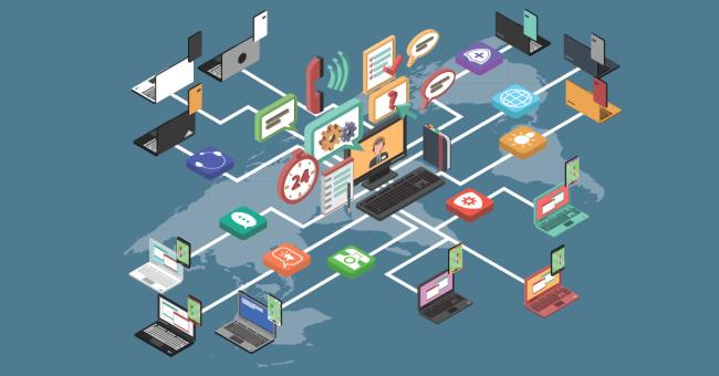 Illustration of call center operations 24 7 365
